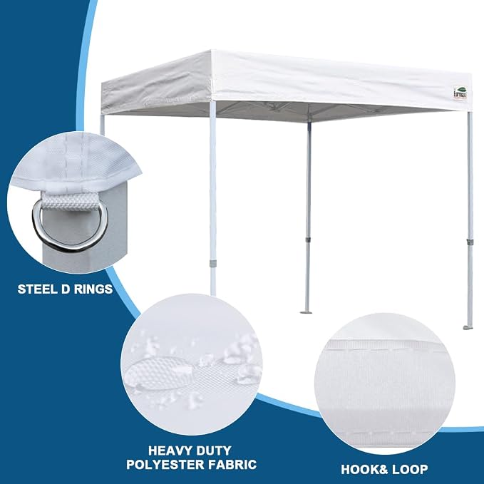Eurmax USA 8'x8' Flat Top Pop Up Canopy Tent Commercial Instant Canopies - Image 4