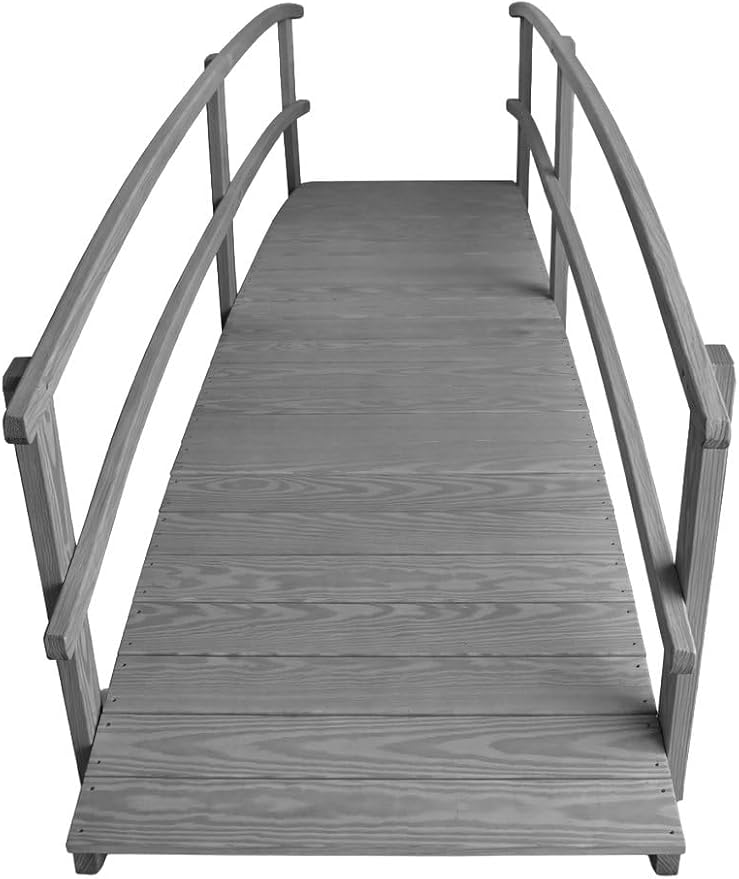 10 FT Grey Amish Made Garden Bridge - Image 4