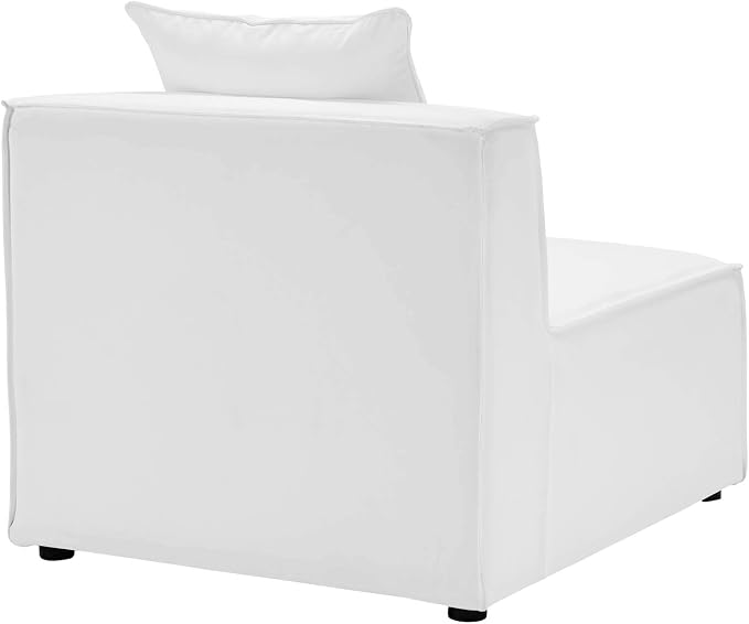 Modway EEI-4209-WHI Saybrook Patio Armless Chair in White 29.5 x 34.5 x 25.5 - Image 4