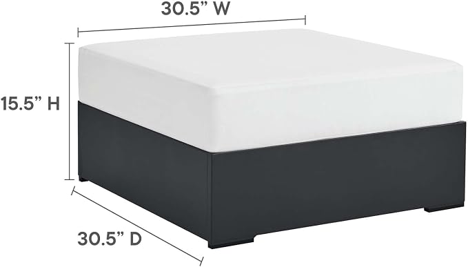 Modway Tahoe Aluminum Ottoman in Gray White - Image 3