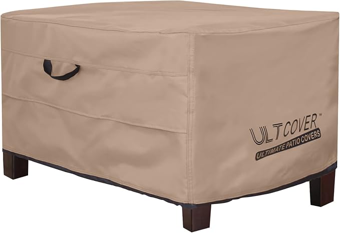 ULTCOVER Waterproof Patio Ottoman Cover Rectangular Outdoor Side Table by ULTCOVER