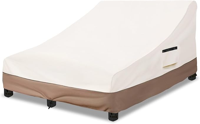 Okcool 100% Waterproof Patio Double Wide Chaise Lounge Chair Cover, 600D Tough by Okcool