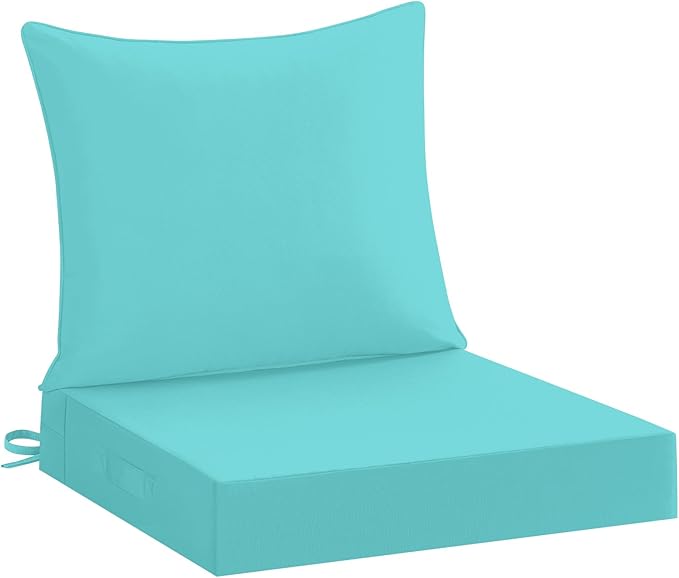 downluxe 22x22 Outdoor Chair Cushions, Waterproof Fade Resistant Patio by Downluxe