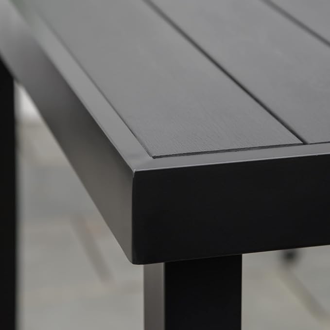 Outsunny Outdoor Dining Table for 6 Person, Rectangular Patio Table, Aluminum - Image 8