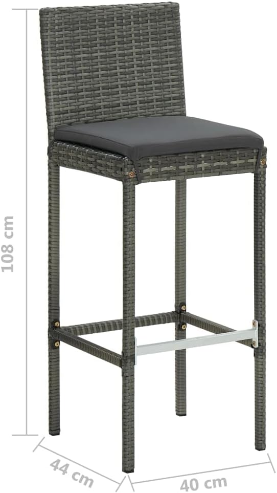 vidaXL Patio Bar Set with Cushions 5 Piece Garden Outdoor Balcony Backyard - Image 3