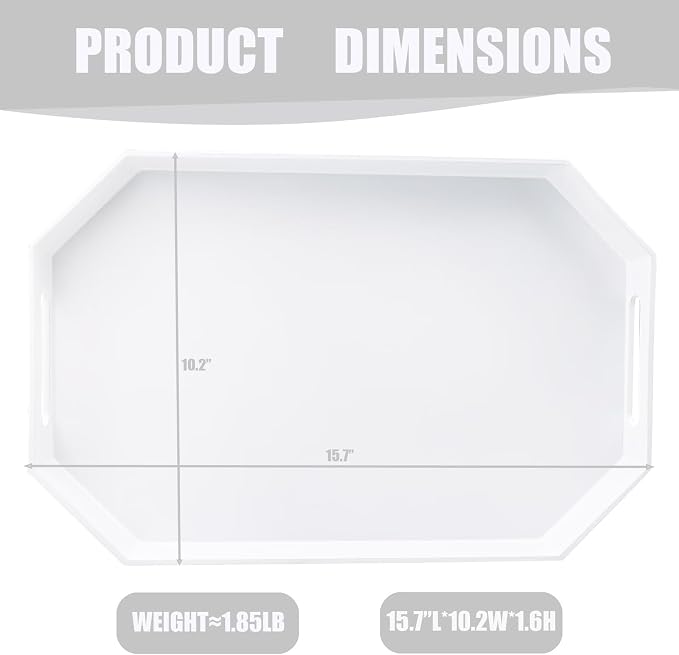 White Octagonal Serving Tray - Image 4