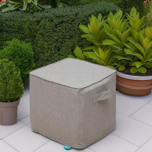 QILLOWAY Indoor/Outdoor Inflatable Stool, Ottoman Pouf Cube 16", All Weather - Image 2
