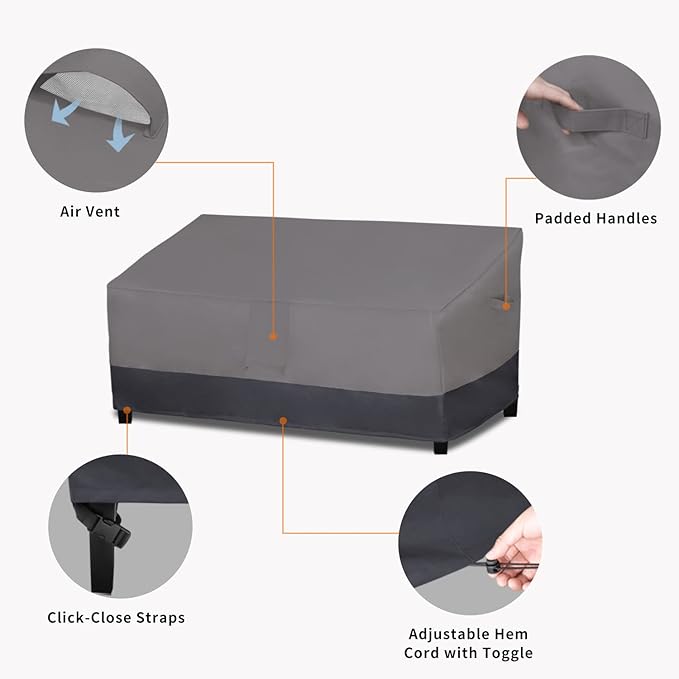 Easy-Going Heavy Duty Waterproof Outdoor Deep 2-Seater Loveseat Couch Patio - Image 4