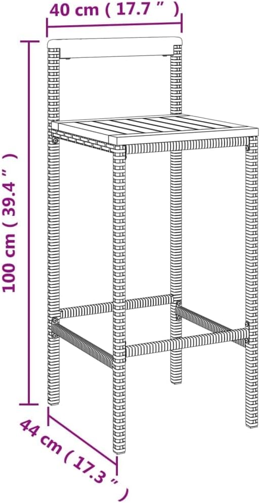 vidaXL 5 Piece Patio Bar Set - Image 4