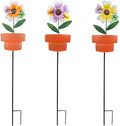 Metal Garden Stakes Decor, 3 Pack Flowers Pot Decorative Garden Stakes by SATHGA