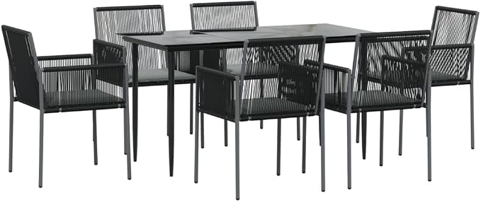 vidaXL Patio Dining Set with Cushions 7 Piece, Outdoor Table and Chair Set by vidaXL