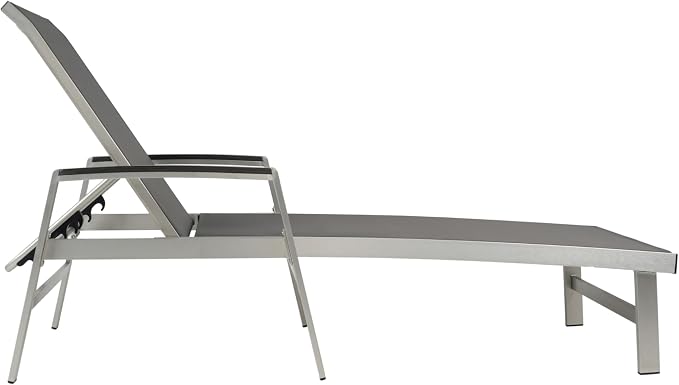 Christopher Knight Home Patio Aluminum Chaise Lounge, Adjustable Mesh Chaise - Image 5