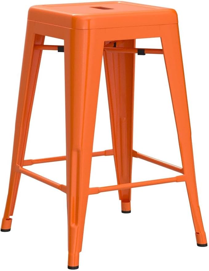 FDW Metal Bar Stools Set of 4 Counter Height Bar Stools 24 Inches Industrial - Image 5