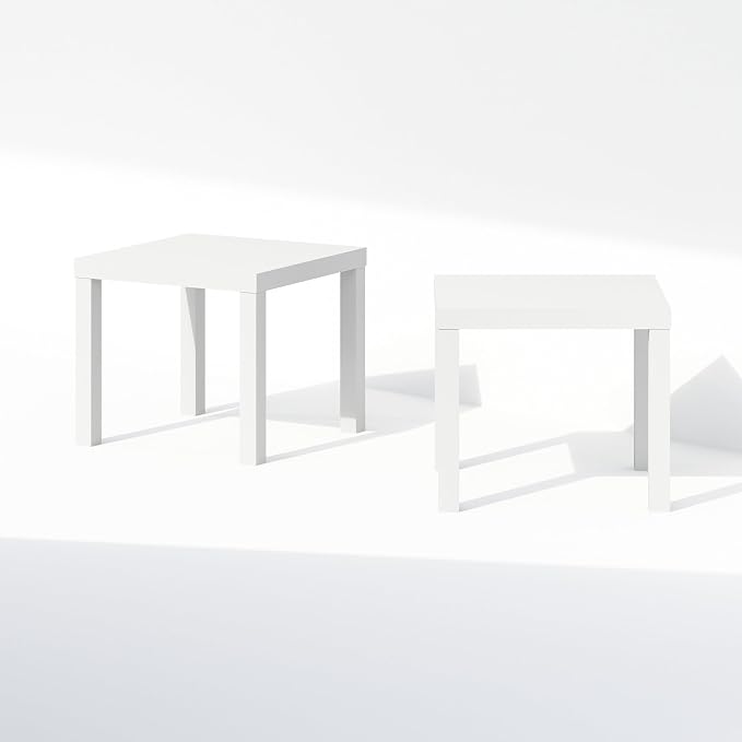 Furinno Classic Coffee Table Set of 2, Square Modern Coffee Table - Image 7