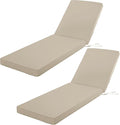 Outdoor Chaise Lounge Cushion Set of 2, Fadesafe Water-Repellent Lounge Deck by COMCAVER