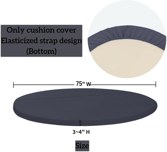 Outdoor Sunproof Waterproof Round Bed Cover, Replacement Patio Furniture Daybed - Image 3