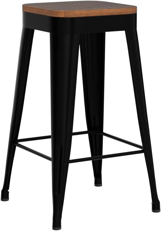 Bar Stools Set of 4 Metal Bar Stool Counter Height Black, Modern 30" Bar Chairs - Image 5