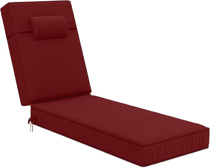 72 x 21 x 4 Inch Olefin Chaise Lounge Cushions, Lounge Chair Cushions by Unknown