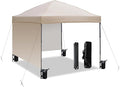 10x10 Pop Up Canopy Tent with 2 Sidewalls, Outdoor Canopy Tent with Sand Bags by AERGERGER
