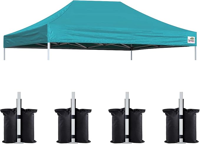 Eurmax USA Pop Up Canopy Top Gazebo Tent Cover Replacement Top Only, Bonus 4PC by Eurmax