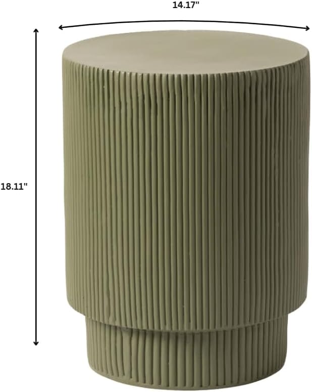 LeisureMod Modern Side Table Round Fiberstone Top Accent End Table - Image 3
