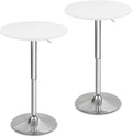 CLATINA Round Bar Pub Tables Set of 2, 360° Swivel High Top Cocktail Table by CLATINA