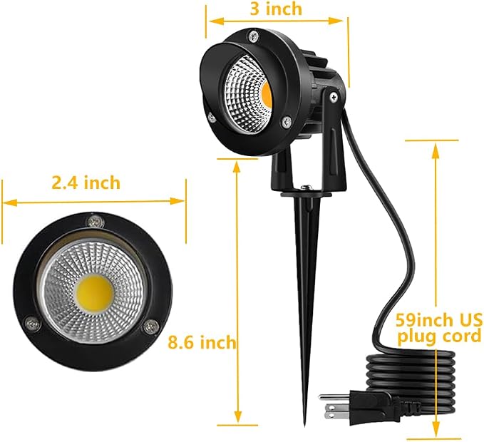 Romwish 120V LED Landscape Spotlights, 10W Outdoor Spotlights - Image 5