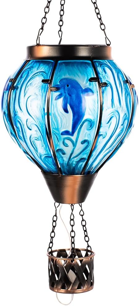 Blue Dolphin Hot Air Balloon Solar Lantern by YELENEW