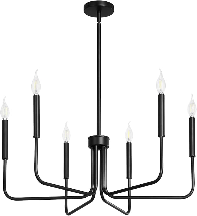 VEVOR 6-Light Chandelier, Metal Farmhouse Chandelier, Adjustable Height - Image 10