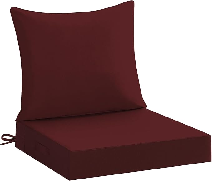 downluxe 19x19 Outdoor Chair Cushions, Waterproof Fade Resistant Patio by Downluxe
