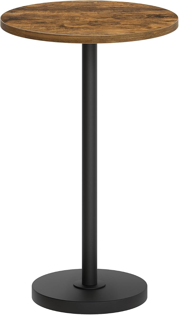 Round Side End Table for Small Spaces, Pedestal Style Martini Drink Side Table by Yatiney