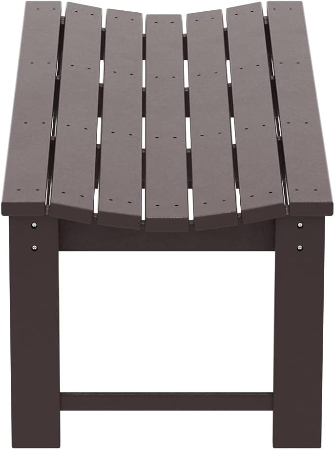 Westin Outdoors Malibu WO 48" Length Backless Poly Wood Outdoor/Garden Bench - Image 7