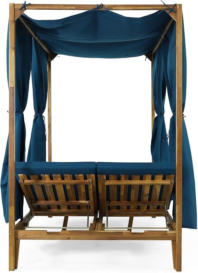 Patio Furniture Daybed with Retractable Canopy, Outdoor Wicker Rattan Sectional - Image 4