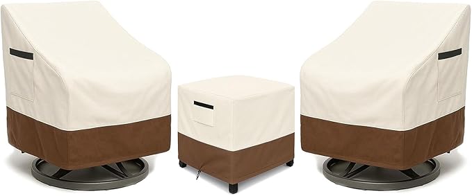 3-Piece Patio Bistro Furniture Cover Set, Heavy-Duty 600D Waterproof Outdoor by Unknown