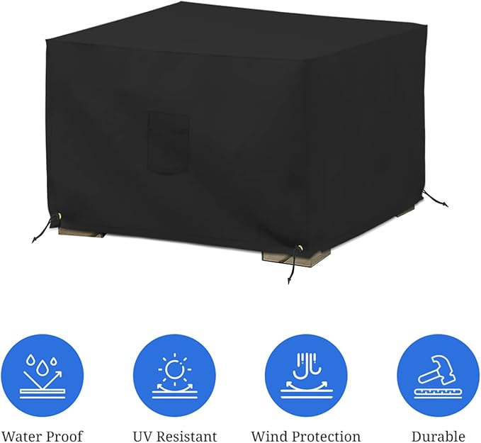 Covers & All Square Ottoman Cover, 12 Oz Waterproof UV & Weather Resistant - Image 3