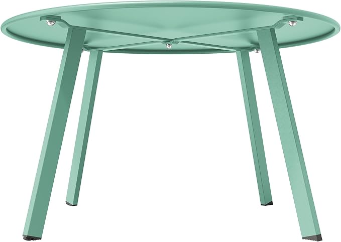 Grand Patio Round Steel Patio Coffee Table, Weather Resistant Outdoor Large - Image 8