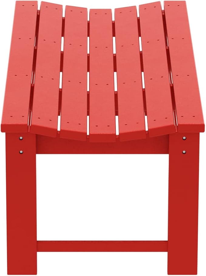 WO Home Furniture Outdoor 46" Backless HDPE Adirondack Bench, Poly Lumber Seat - Image 7