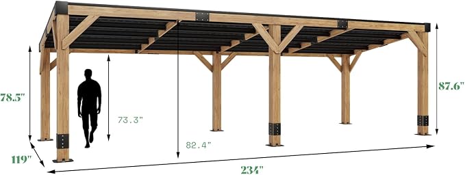 AMERLIFE 10 x 20FT Wood Gazebo - Image 2