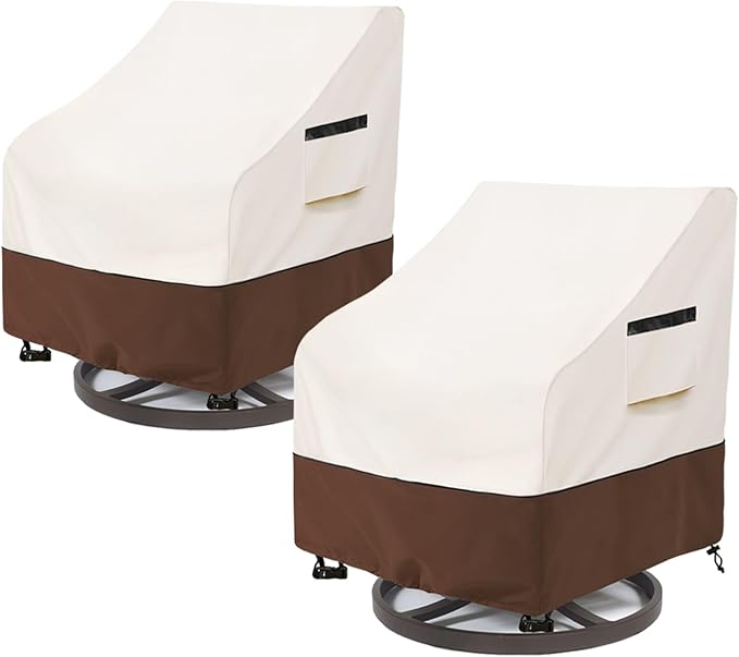 Outdoor Swivel Lounge Chair Cover 2 Pack, Waterproof Patio Chair Covers by Aacabo