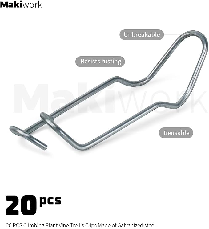 5/16 Inch 8mm Plants Vines Stakes Galvanized Steel Clips Garden Support Stakes - Image 3