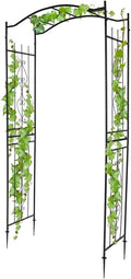 Garden Arbor with Side Garden Trellis, 7.5FT Metal Garden Arch by Unknown