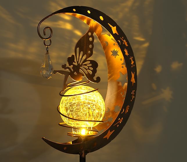 Moon Solar Lights Outdoor Waterproof Metal Fairy Moon Solar Lanterns - Image 6