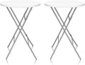 32in Cocktail Table, Plastic Folding Round High Top Indoor Outdoor Use by HiEthan