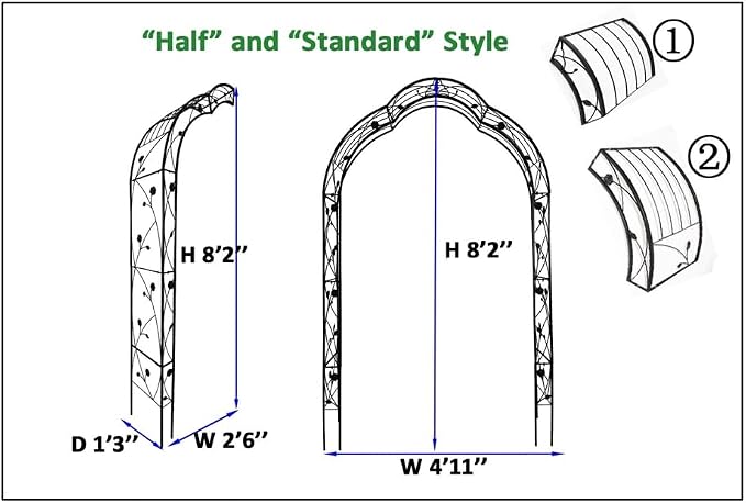 8.3FT Heavy Duty Steel Garden Arbor - Image 6