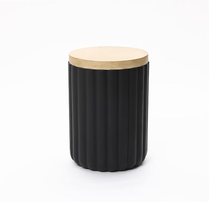 LuxenHome 20" Black Outdoor Side Table - Image 9