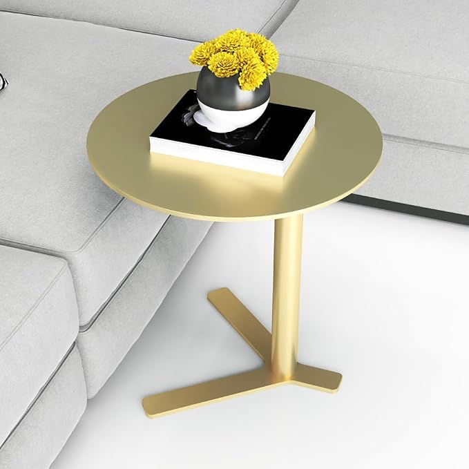 C Shaped Side Table End Coffee Tables, Unique Aesthetics Minimalist Accent by Unknown