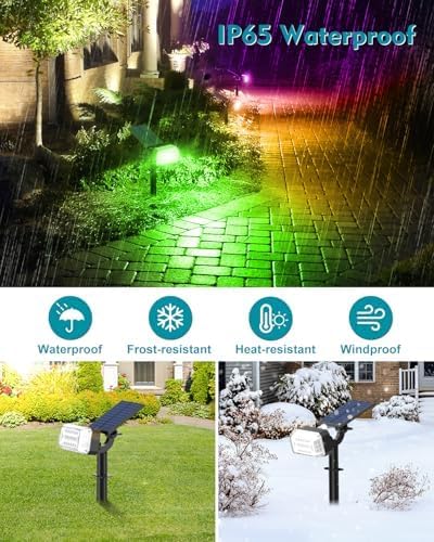 Solar Spot Lights Outdoor Waterproof IP65, RGB Halloween 7 Modes Christmas - Image 6