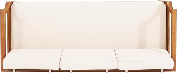 Christopher Knight Home Aston Outdoor 3 Seater Sofa, Upholstered Cushion Couch - Image 7