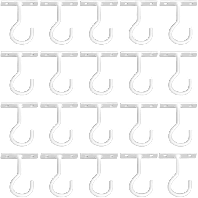 Ceiling Hooks for Hanging Plants 20pack 2.5inch White by QTJUST