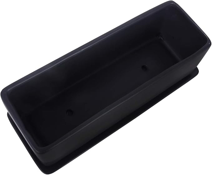 Vencer 12 Inch Rectangular Modern Minimalist Ceramic Succulent Planter Pot - Image 4
